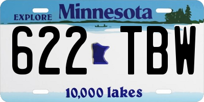 MN license plate 622TBW