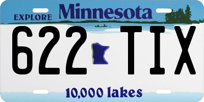 MN license plate 622TIX