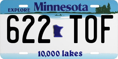 MN license plate 622TOF