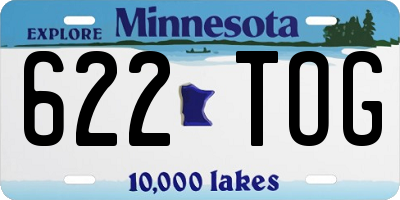 MN license plate 622TOG