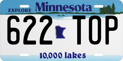 MN license plate 622TOP