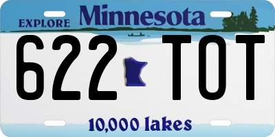 MN license plate 622TOT