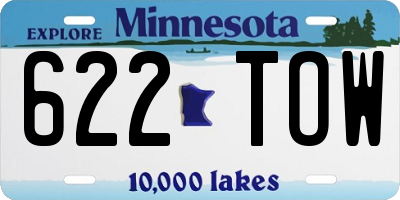 MN license plate 622TOW