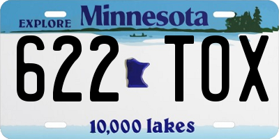 MN license plate 622TOX