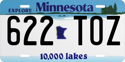MN license plate 622TOZ