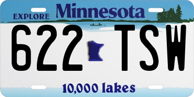 MN license plate 622TSW