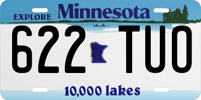 MN license plate 622TUO