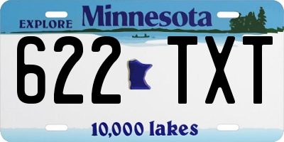 MN license plate 622TXT