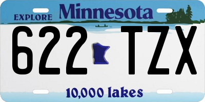 MN license plate 622TZX