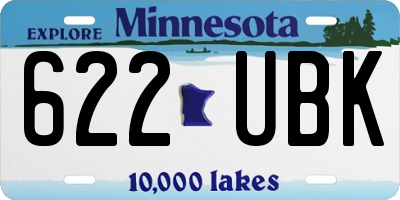 MN license plate 622UBK