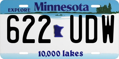 MN license plate 622UDW