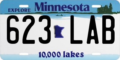 MN license plate 623LAB