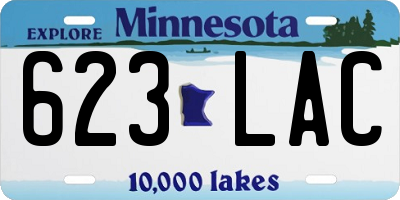 MN license plate 623LAC