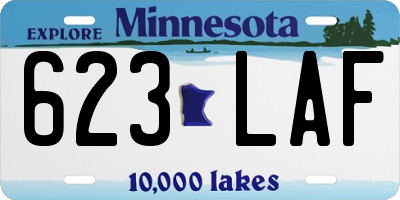 MN license plate 623LAF