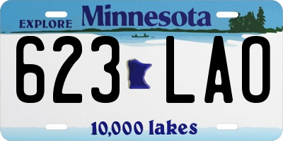 MN license plate 623LAO