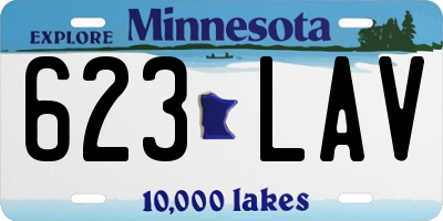 MN license plate 623LAV