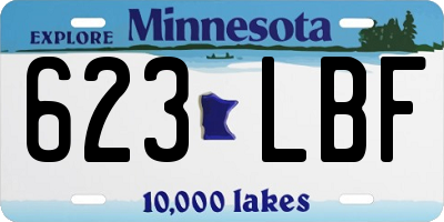 MN license plate 623LBF