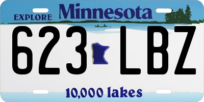 MN license plate 623LBZ