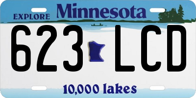 MN license plate 623LCD