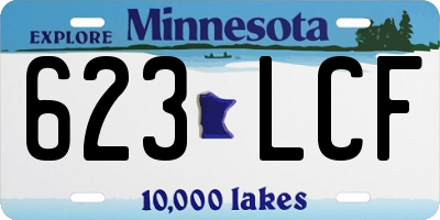 MN license plate 623LCF