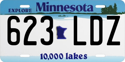 MN license plate 623LDZ