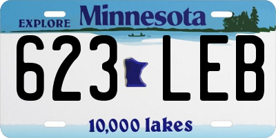 MN license plate 623LEB