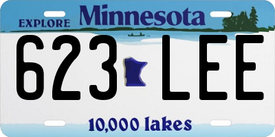 MN license plate 623LEE