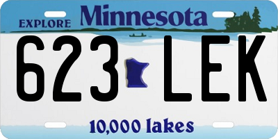 MN license plate 623LEK