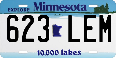 MN license plate 623LEM