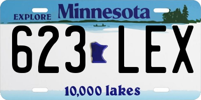 MN license plate 623LEX