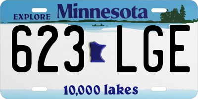 MN license plate 623LGE