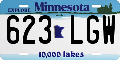MN license plate 623LGW