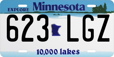MN license plate 623LGZ