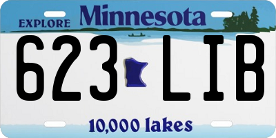 MN license plate 623LIB