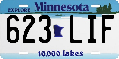 MN license plate 623LIF