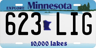 MN license plate 623LIG