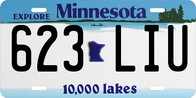 MN license plate 623LIU