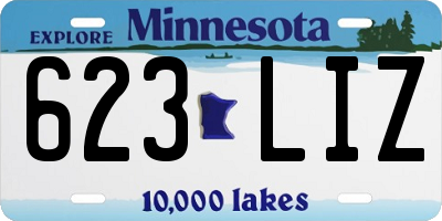 MN license plate 623LIZ