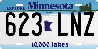 MN license plate 623LNZ