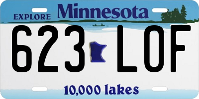 MN license plate 623LOF