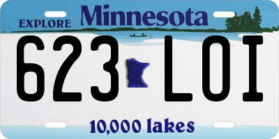 MN license plate 623LOI