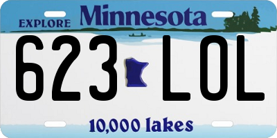 MN license plate 623LOL