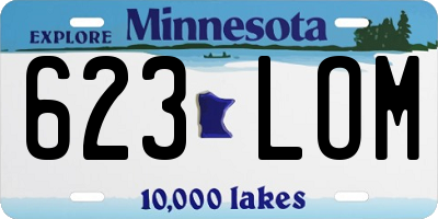 MN license plate 623LOM