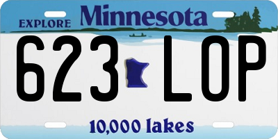 MN license plate 623LOP