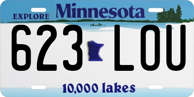 MN license plate 623LOU
