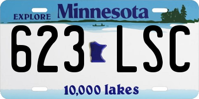 MN license plate 623LSC