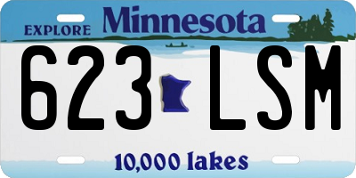 MN license plate 623LSM