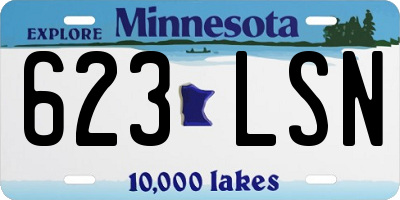 MN license plate 623LSN