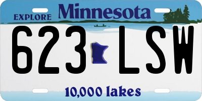 MN license plate 623LSW