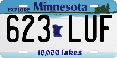 MN license plate 623LUF